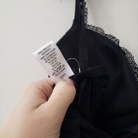 Boudoir Collection Black Teddy Lingerie Polka Dot Thong Set S NWOT - Picture 7 of 10